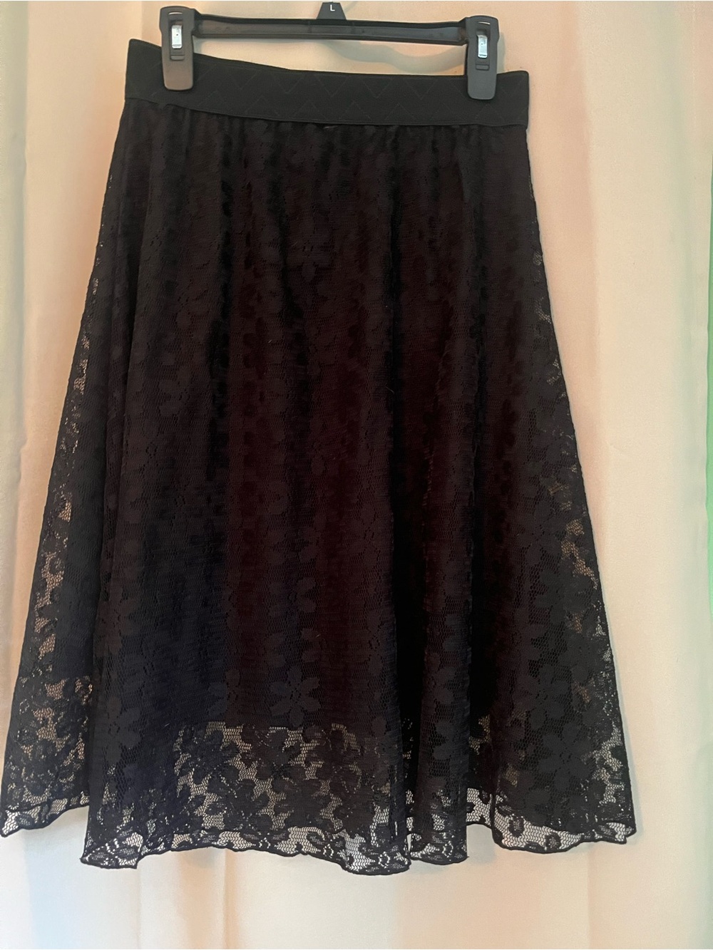 LuLaRoe Lola Skirt **Size Small** Color Black Lace. Like new never worn.